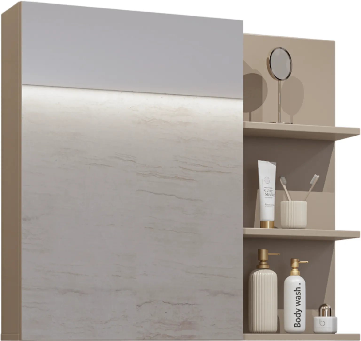 Szafka wisząca IRVINE 1-drzwiowa z lustrem - congo - 30CWNP20