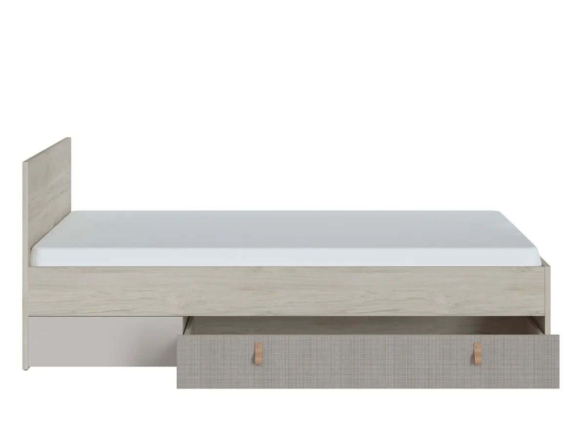 Łóżko z szufladą 120x90 DENIM DEIZ02 Orzech Rockford Jasny, Cashmere, Caroline - 6000000011769