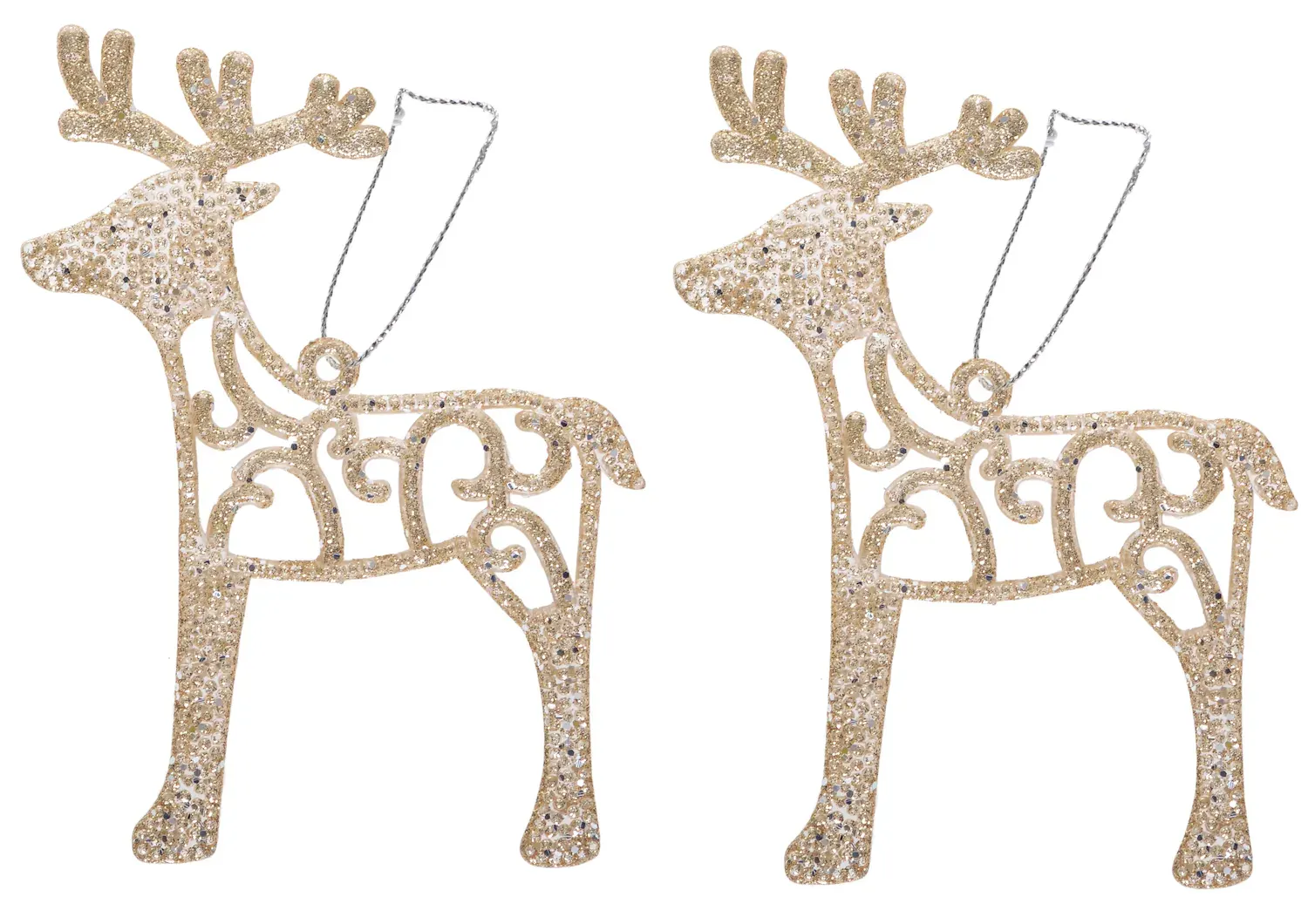Komplet 2 reniferów z akrylu 1601 szampańskie Komplet 2 reniferów z akrylu 1601 szampańskie