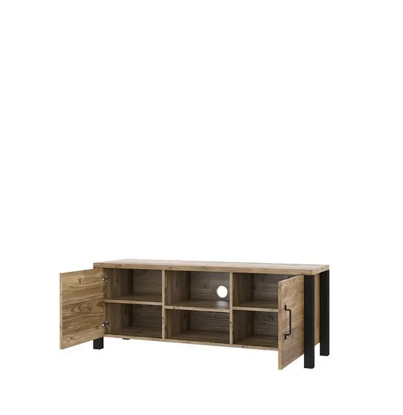 Komoda 2-drzwiowa RTV OLIN 147 cm appenzeller fichte czarna
