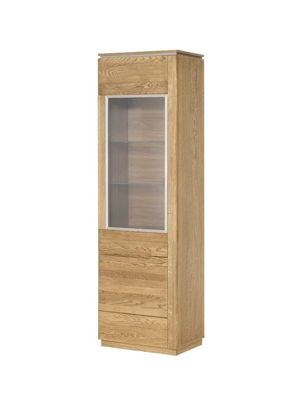 Witryna 1-drzwiowa MONTENEGRO 10 drewniana dąb rustical 198x58x42cm