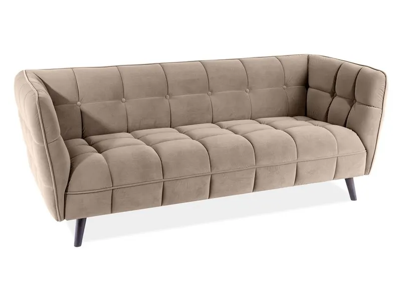 Sofa CASTELLO 3 VELVET Bluvel 40 ciemnoeżowa wenge