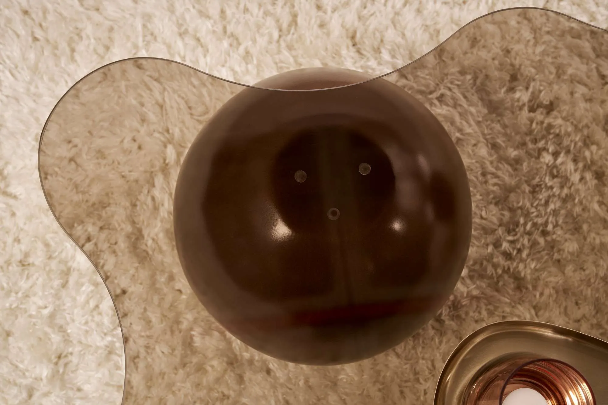 Stolik kawowy NOXA 80x120 cm nogi kuliste orzech blat brązowy - ASI_857NRD1133