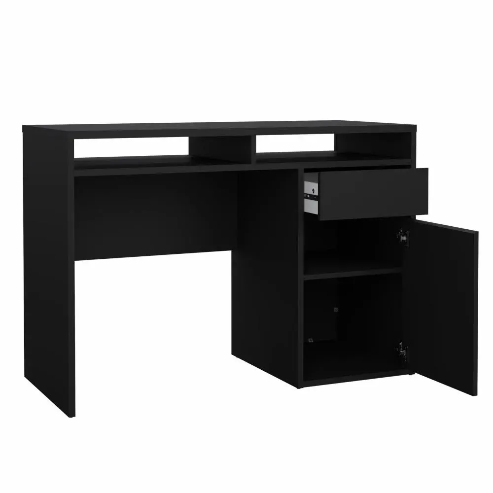 Biurko z szafką i szufladą FUNCTION PLUS 110cm czarny mat - TV_70488GMGM