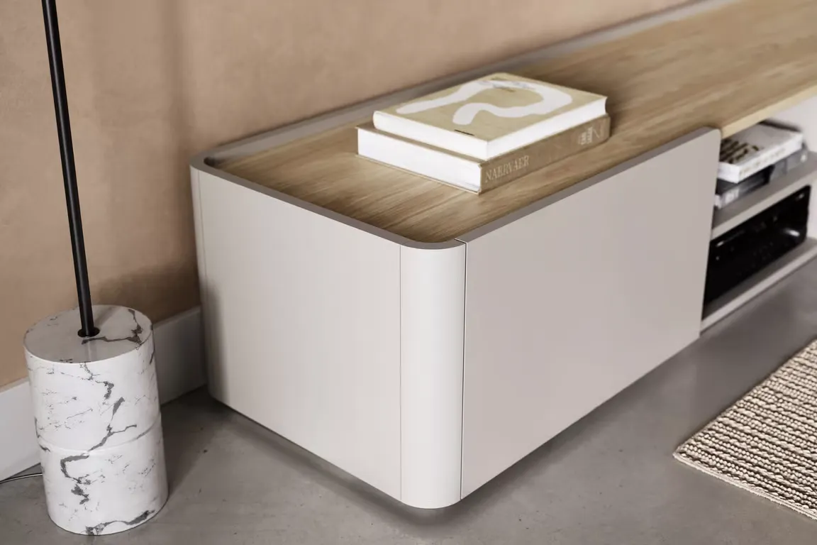 Szafka RTV z 1 klapą i szufladą ELIVO RTV 170cm cashmere dąb olejowany — zdjęcie 8