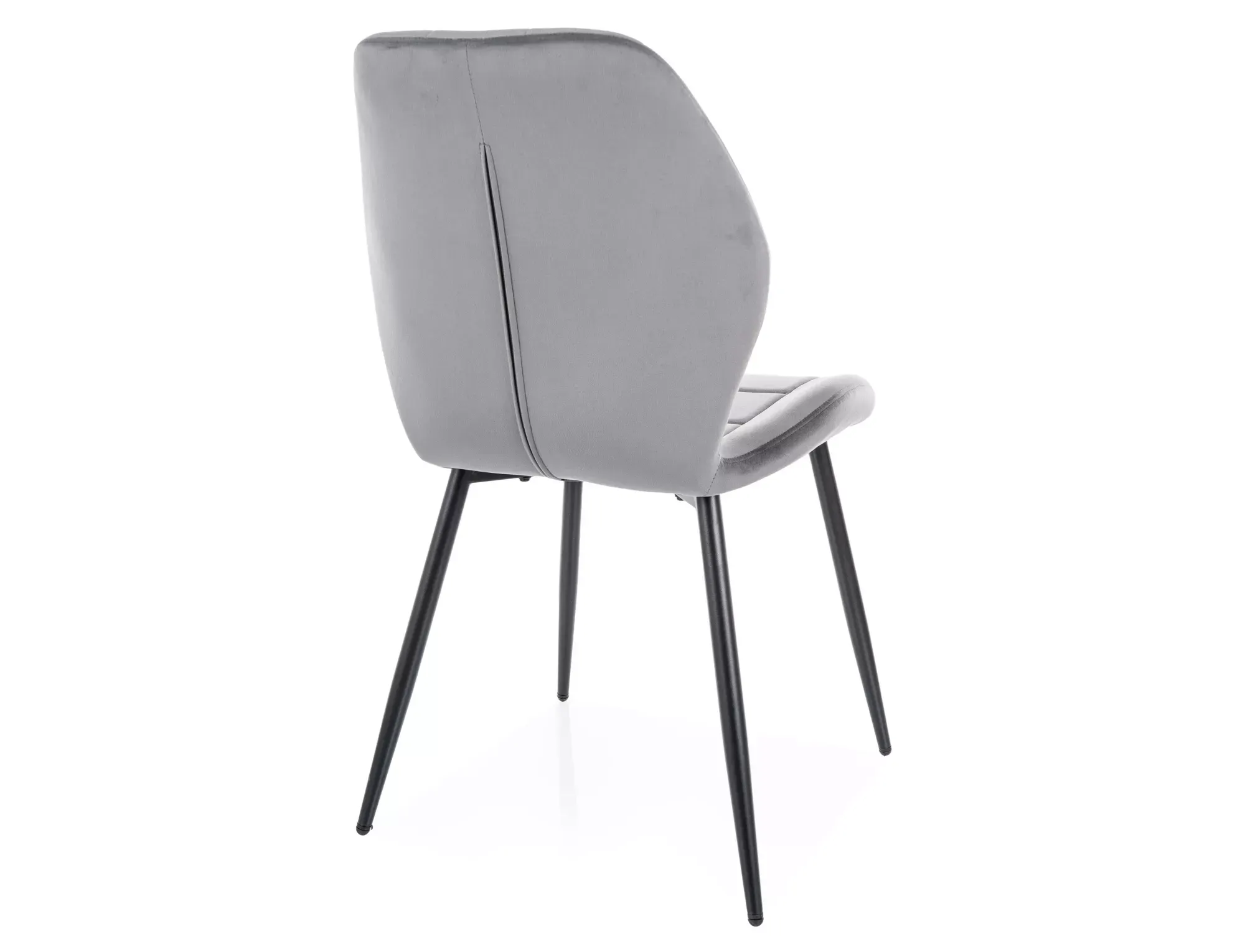 Krzesło aksamitne tapicerowane JAKE VELVET szare/czarne nogi - JAKEVCSZ