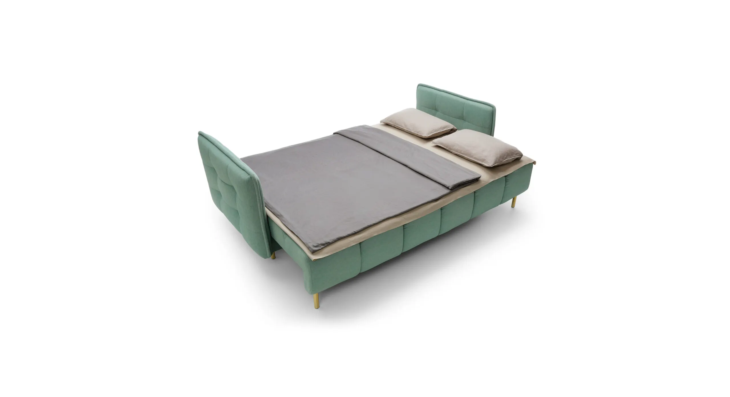Sofa rozkładana CAVOLA GOLD funkcja spania - tkanina Castel 34 miętowy - CAVOLA_SOF_CASTEL34
