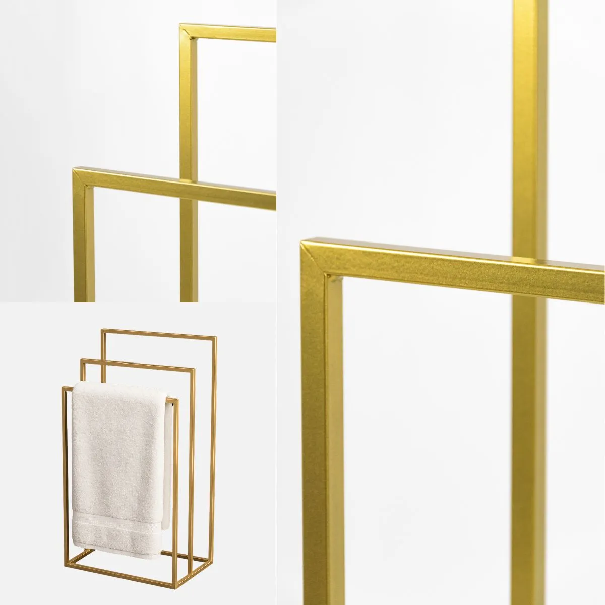 Stojak na ręczniki metalowy NANCY L złoty - LD_TZ000055