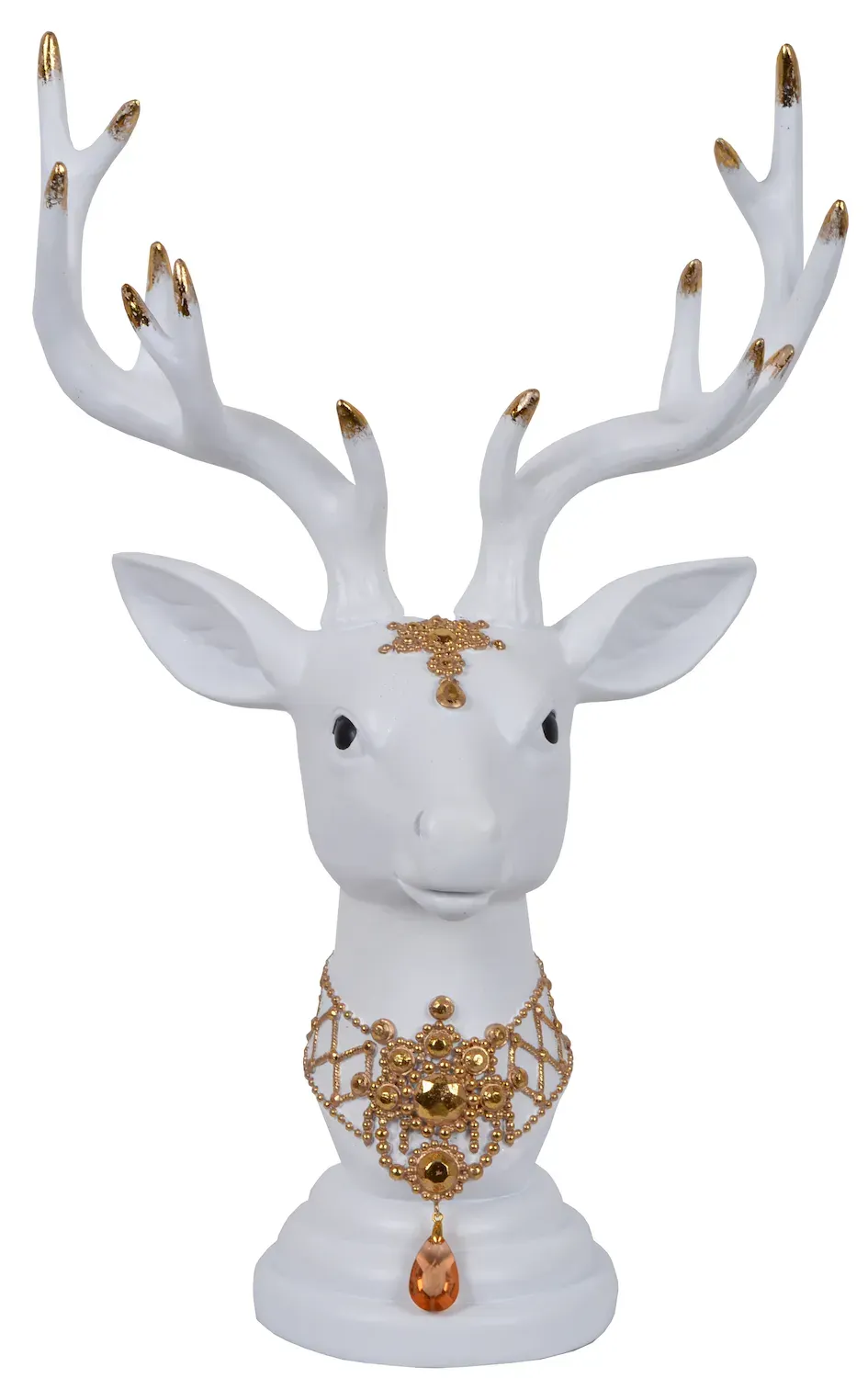 GŁOWA RENIFERA ze złotą dekoracją biała GŁOWA RENIFERA ze złotą dekoracją biała