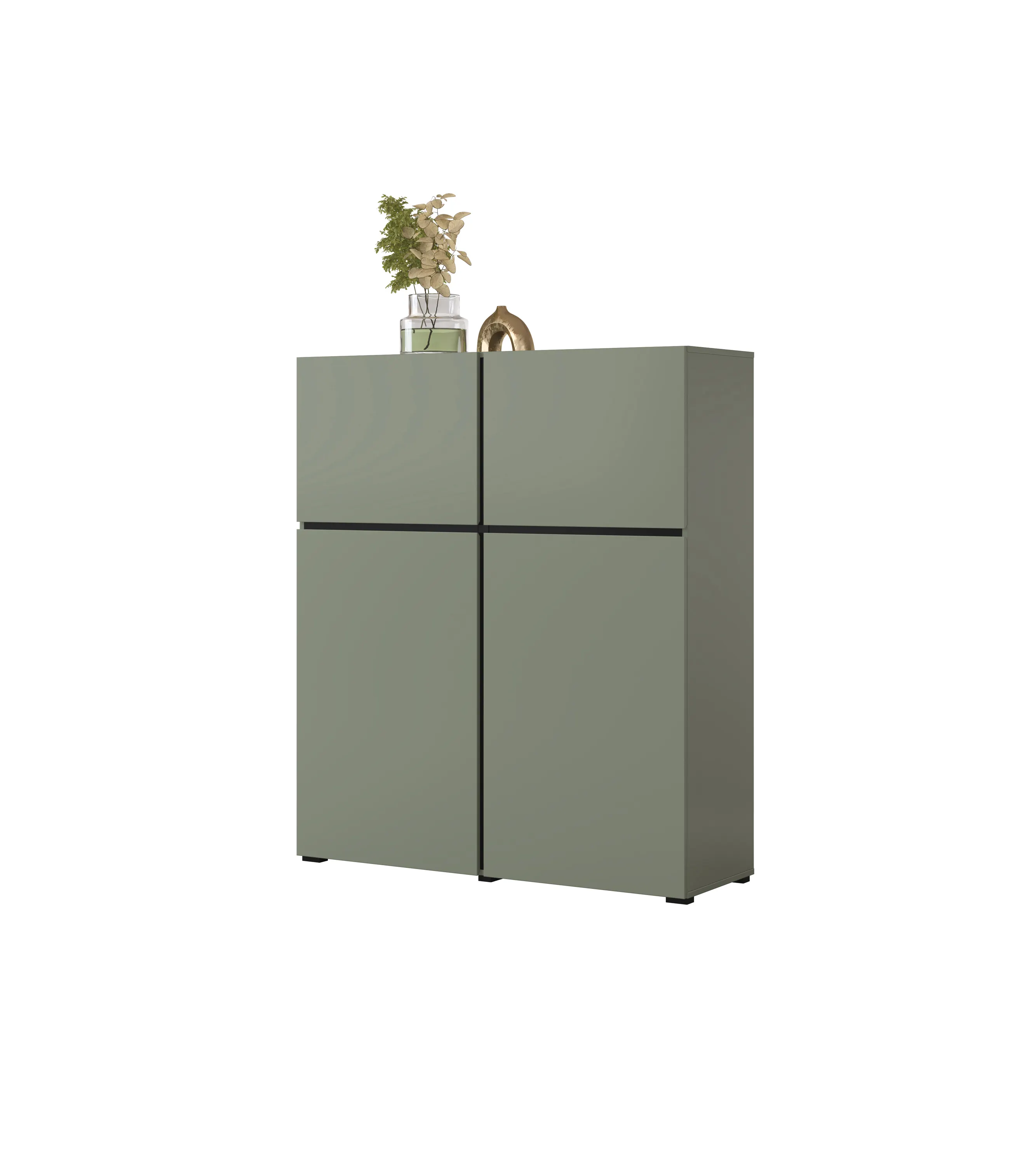 Komoda wysoka CROSS 4-drzwiowa 120x139 zielona - 24GWMY76