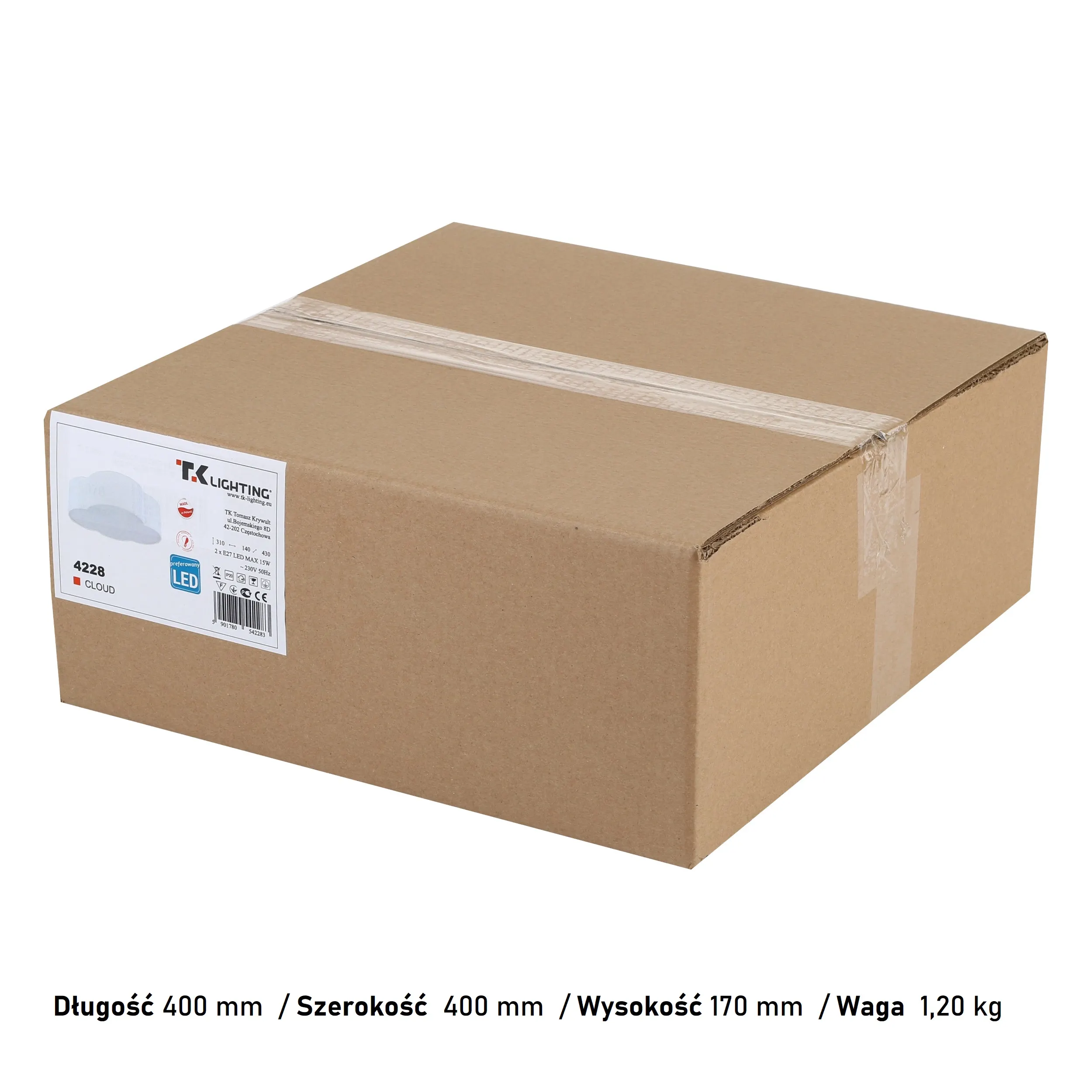 Plafon / Kinkiet CLOUD biały z tkaniny w kształcie chmury 41x31x13cm - TK_4228