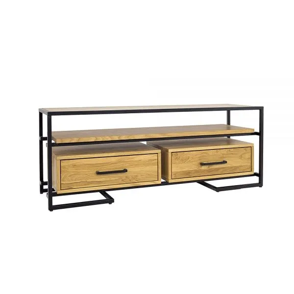Szafka RTV metalowo - dębowa RV370 Naturalny DREWMAX