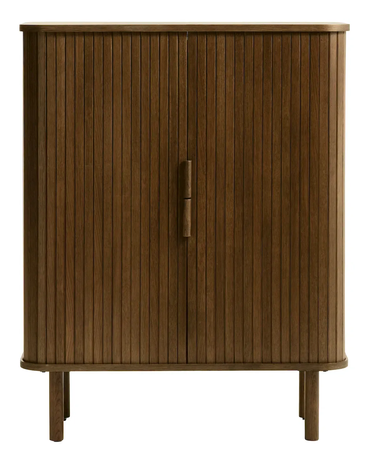 Komoda wysoka CAVO 2-drzwiowa ryflowana - dąb wędzony UNIQUE FURNITURE