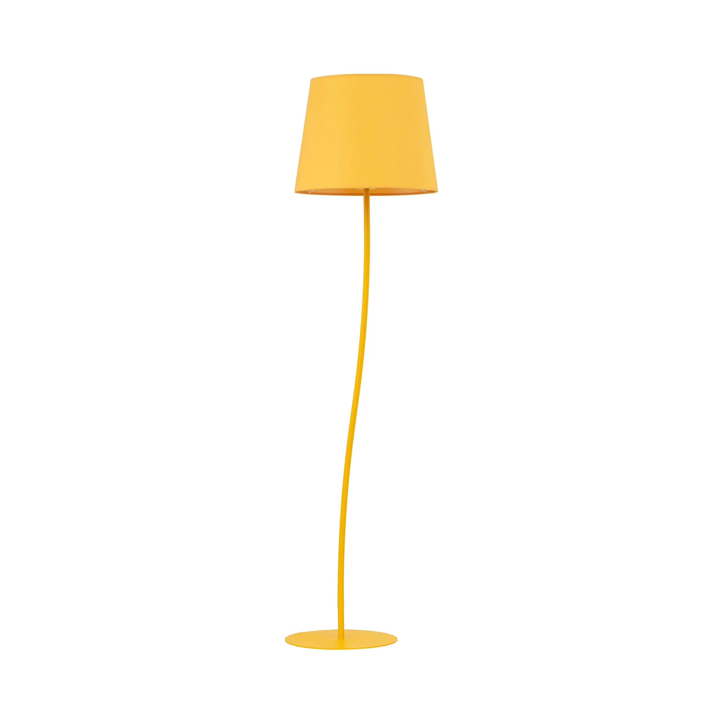 Lampa podłogowa NICOLA żółta intrygująco wygięta 150x44cm