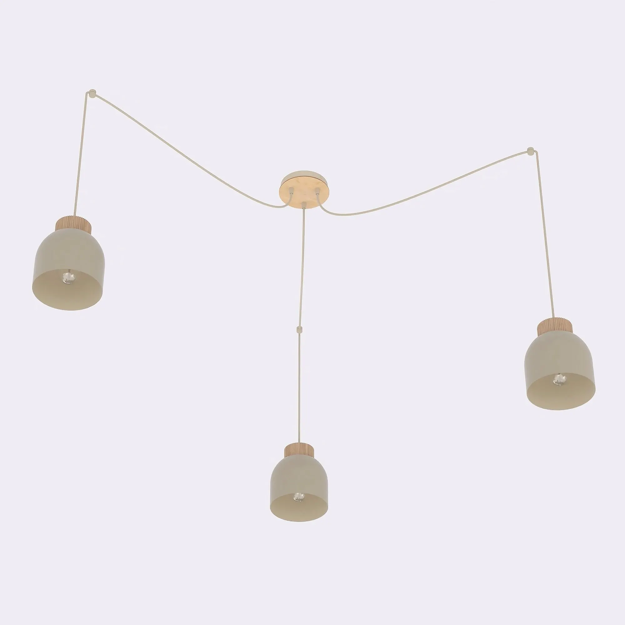 image lampa wisząca, kinkiet, metal, kolor beżowy, 3 lampy