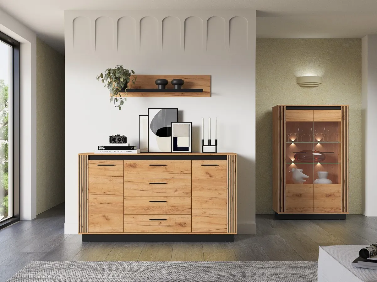 Półka ścienna URSO 12 craft złoty-czarny 111 cm - 1URSO12-001