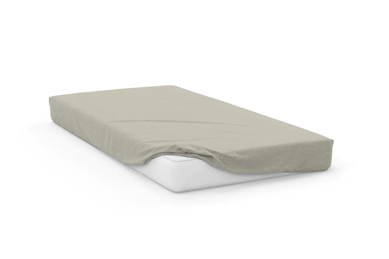 Prześcieradło z gumką SOFT 160X200+25 jersey bawełna ecru - FARO_28551