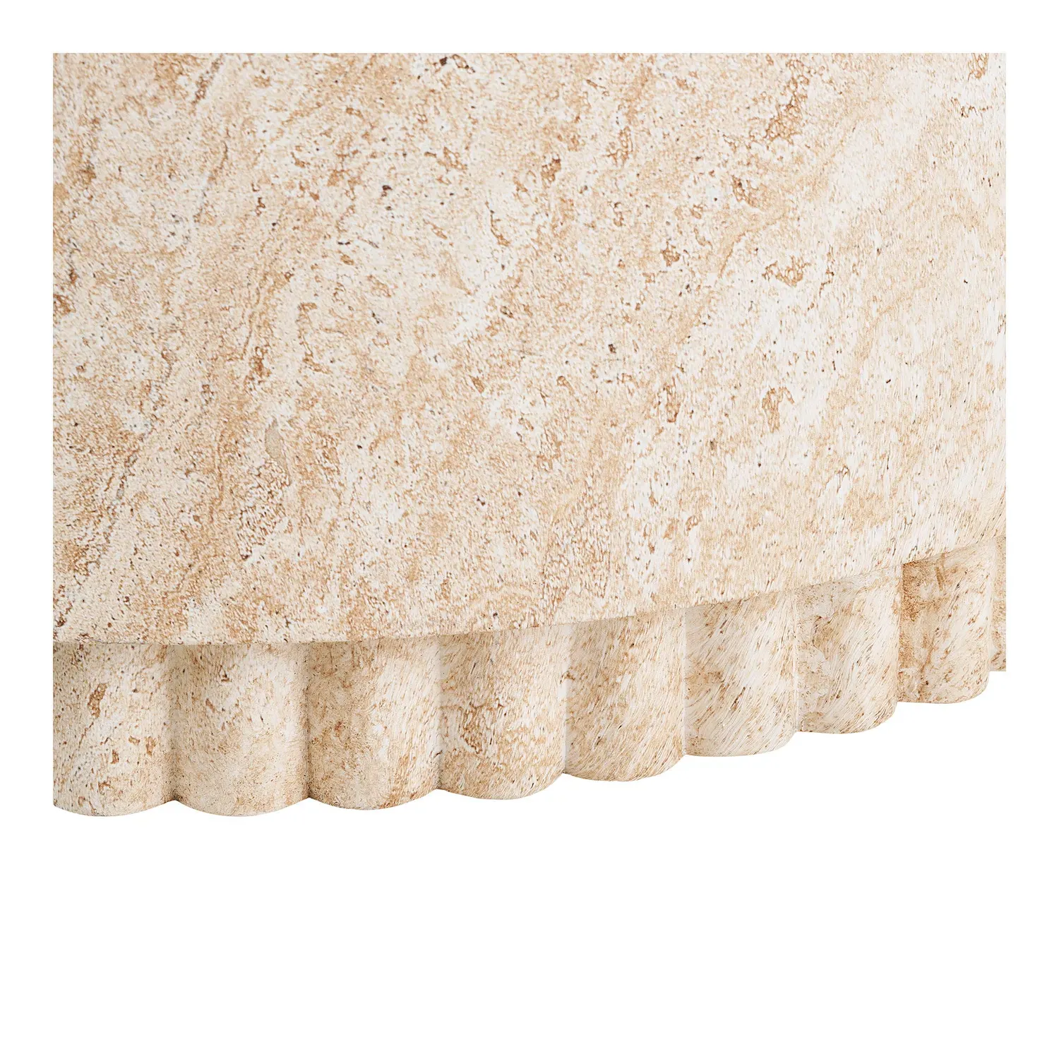 Stolik kawowy BONN 75 cm ryflowana podstawa kolor trawertynowy - 7511031