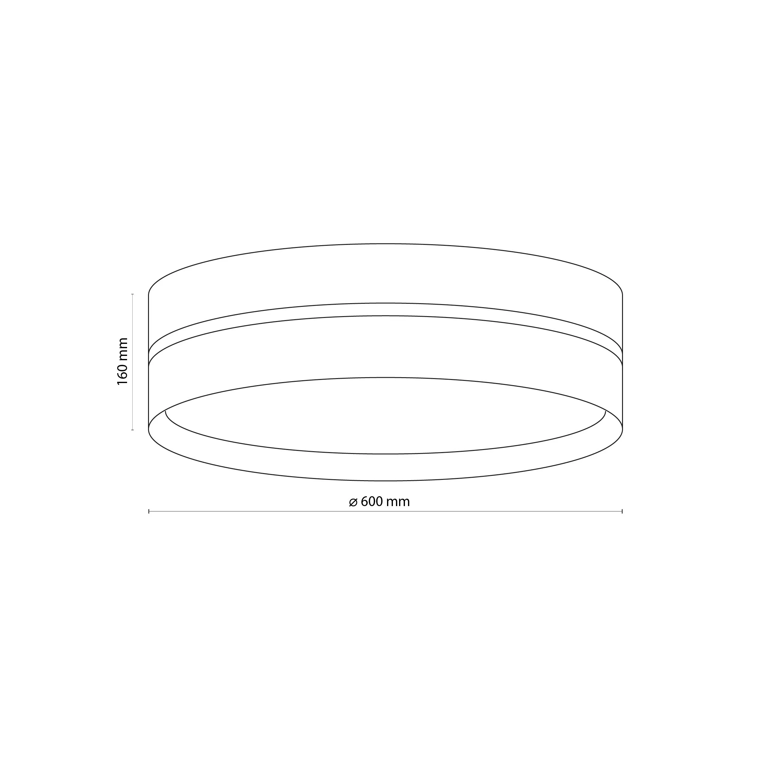 Lampa sufitowa LINOBIANCO biała z brązowym elementem z tkaniny plecionki 60x16cm - TK_6578