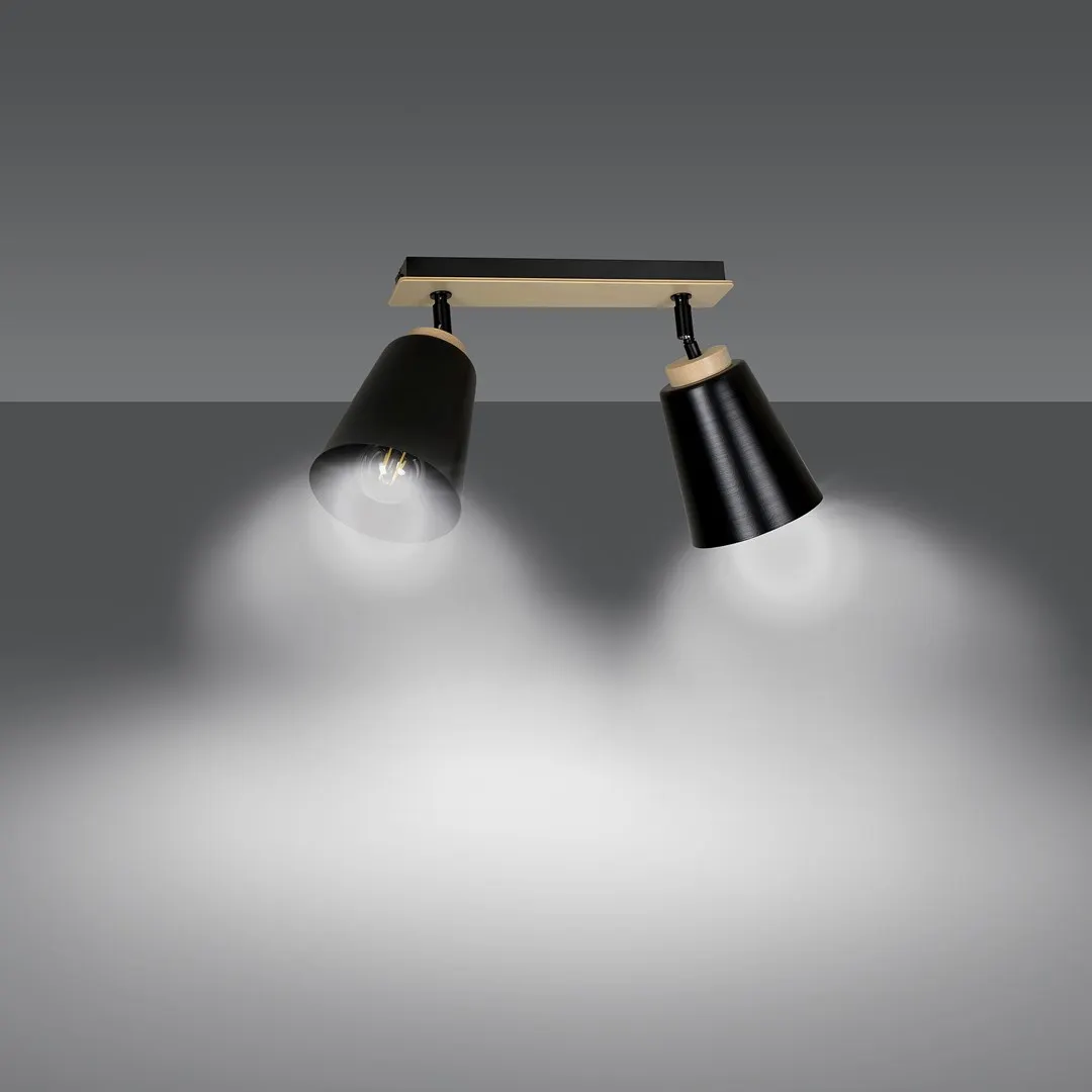 Lampa sufitowa ATLAS 2 czarny naturalny — zdjęcie 4