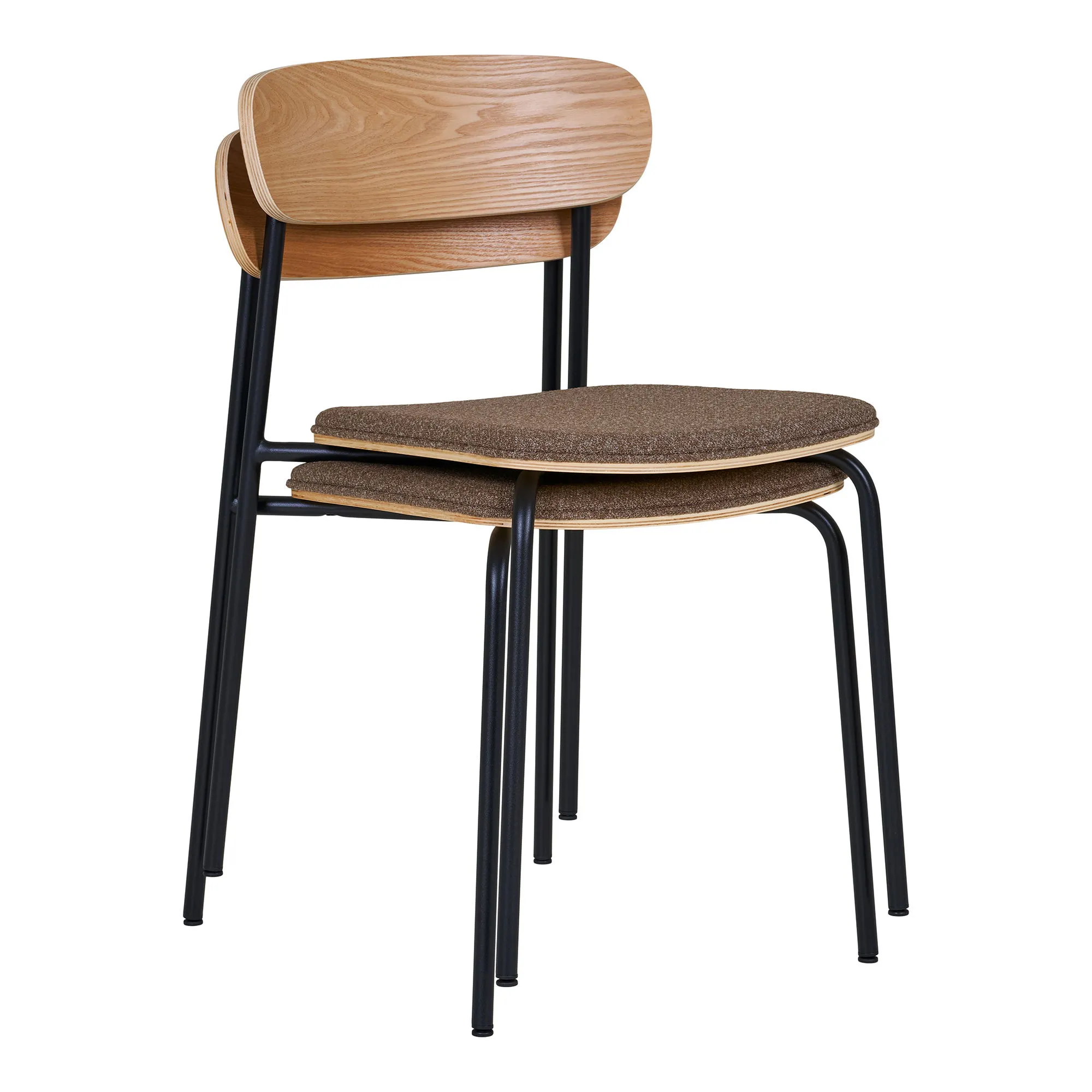 Krzesło z tapicerowanym siedziskiem ESTEPONA oparcie ze sklejki - naturalny, brązowy - 1001380