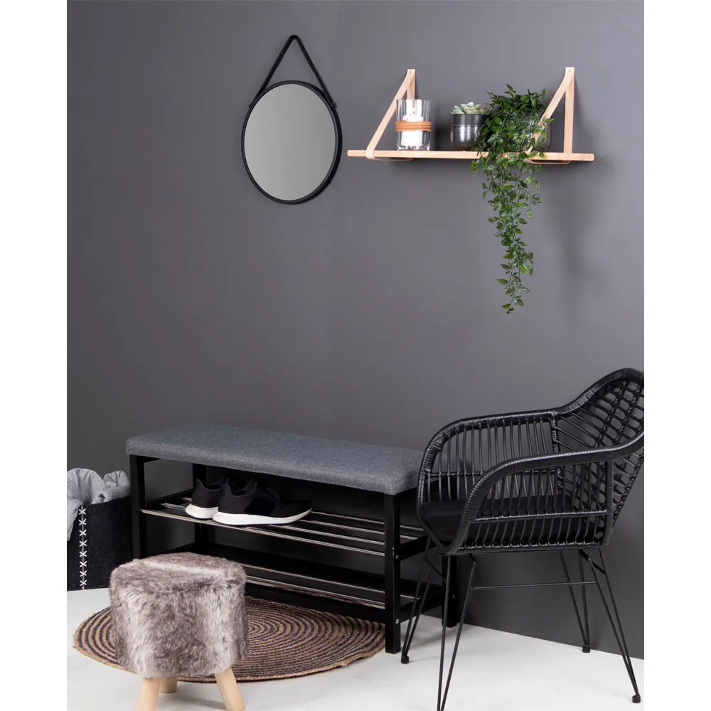 Forno Półka 2 Skórzane paski 120x80 Naturalny
