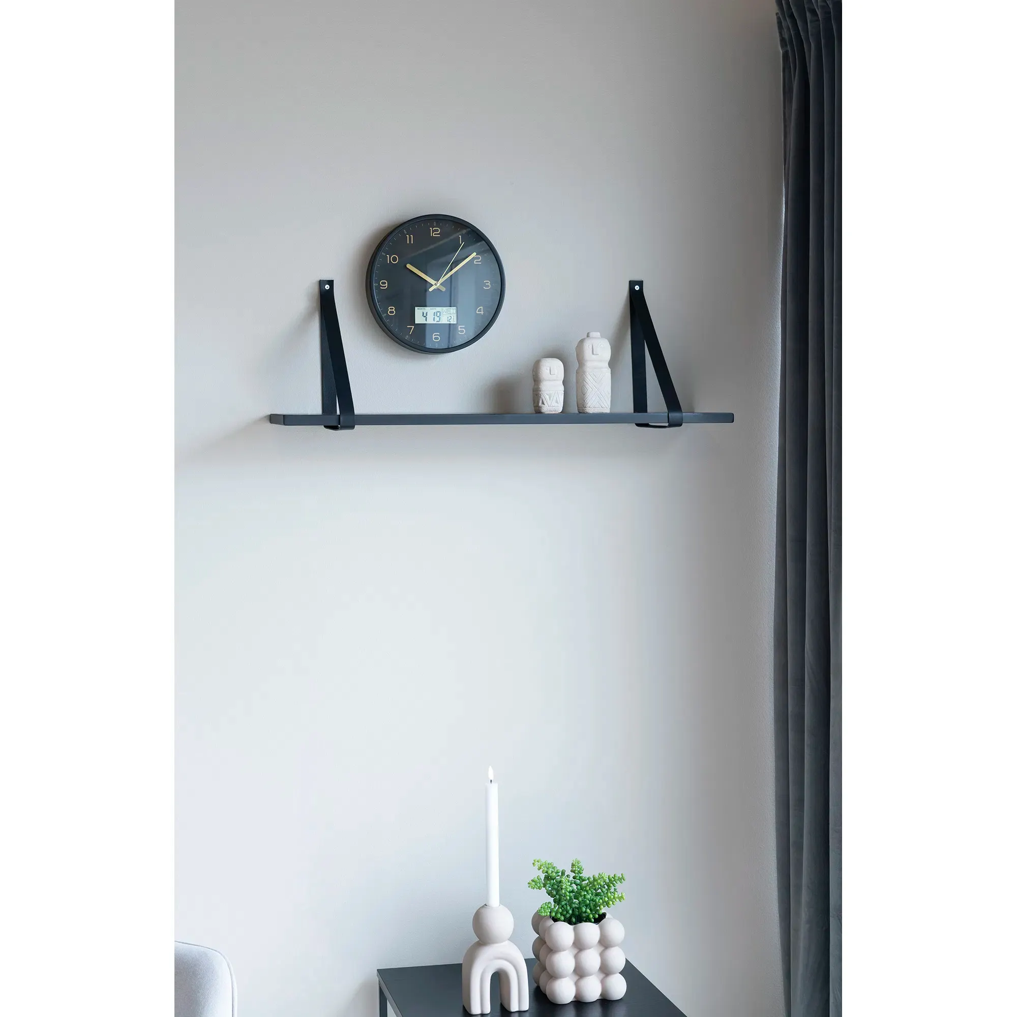 Zegar ścienny z wyświetlaczem cyfrowym AMIENS fi25 cm czarny - 4361115