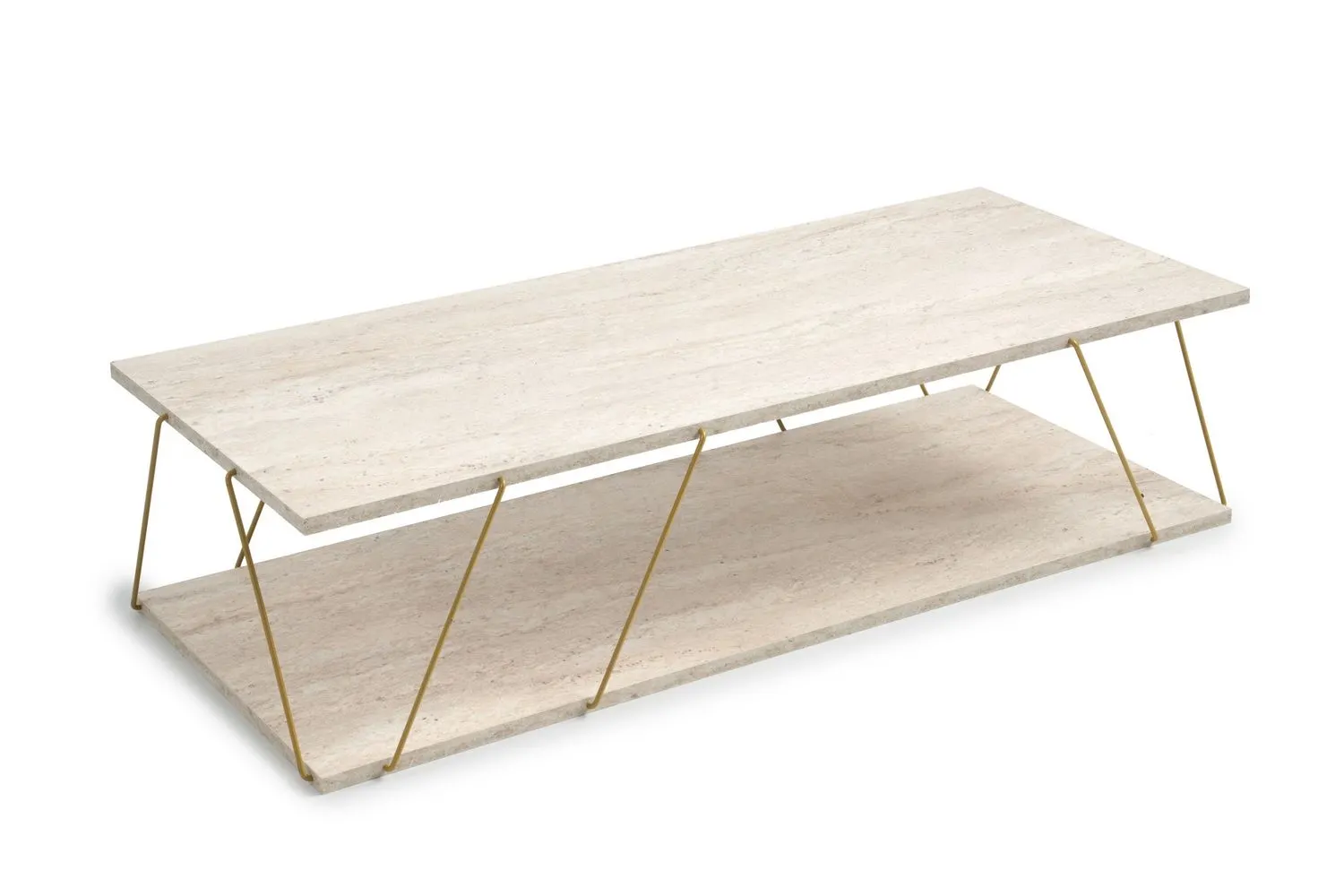 Ława-stolik kawowy LABRANDA 120x50 z efektem kamienia złoty stelaż - ASI_854KLN4758