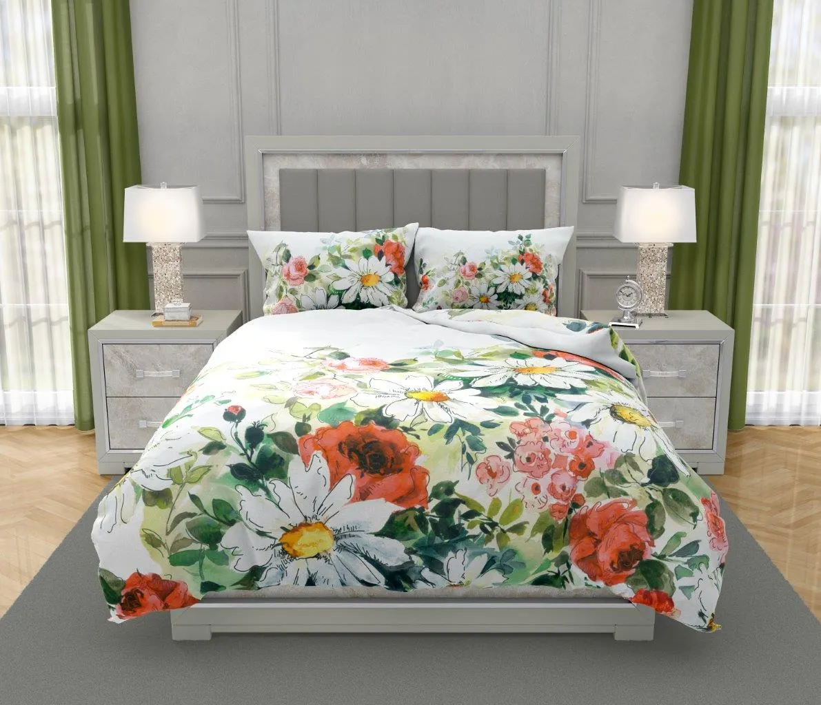 Pościel komplet 160x200+2x70x80 NOBILE 017 satyna bawełaniana fotoprint wielokolorowy - FARO_31228