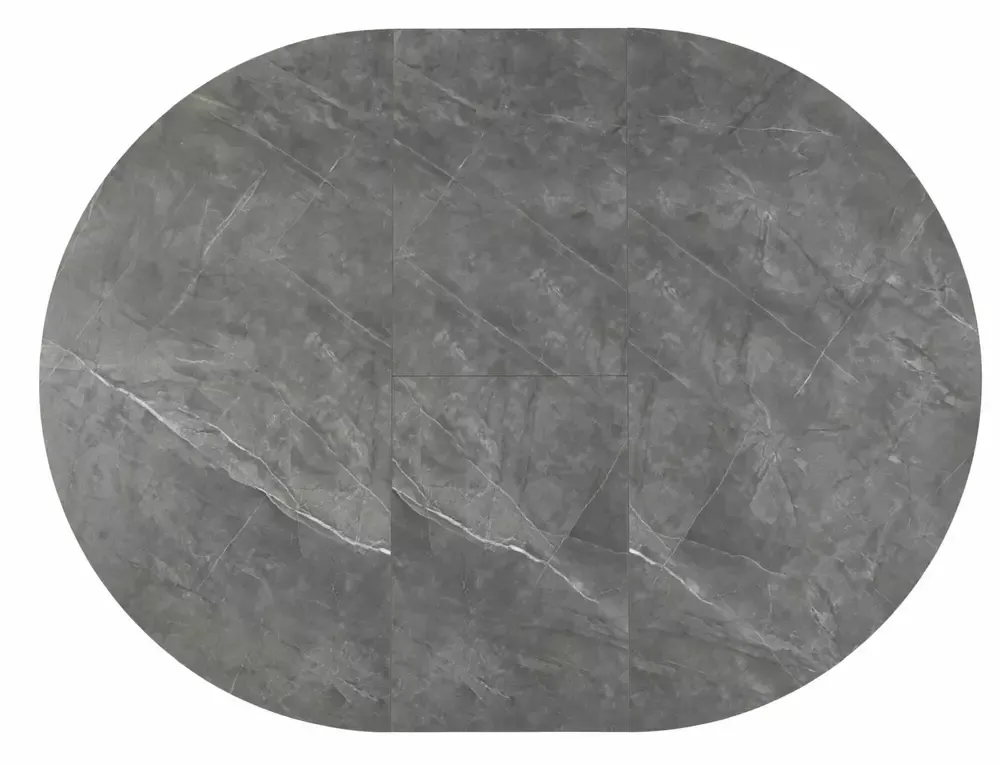 Stół okrągły rozkładany ANGEL II 120x120-160 szary efekt marmuru stelaż czarny - ANGELIISZC120