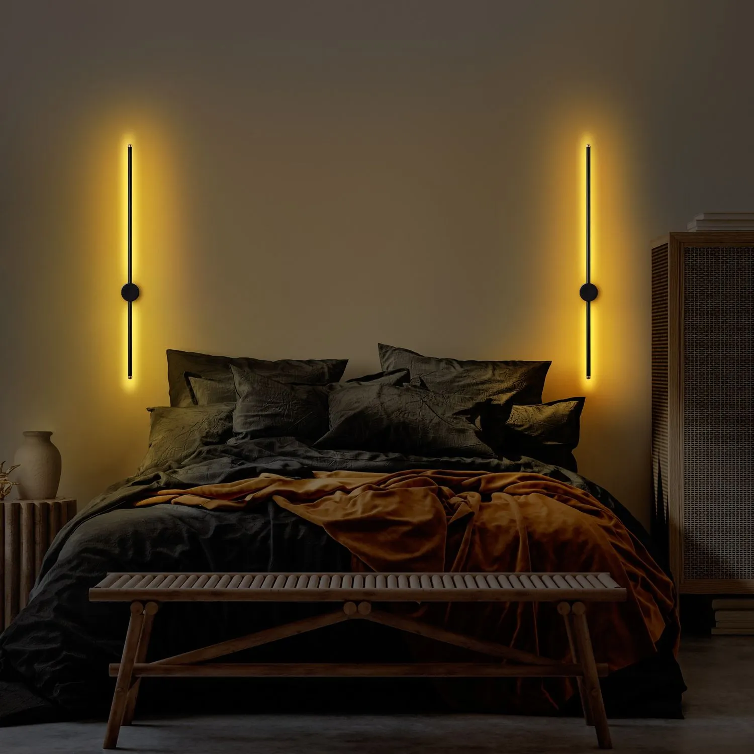 Lampa ścienna kinkiet SWORD 7x91cm czarna - ASI_119FRS1157