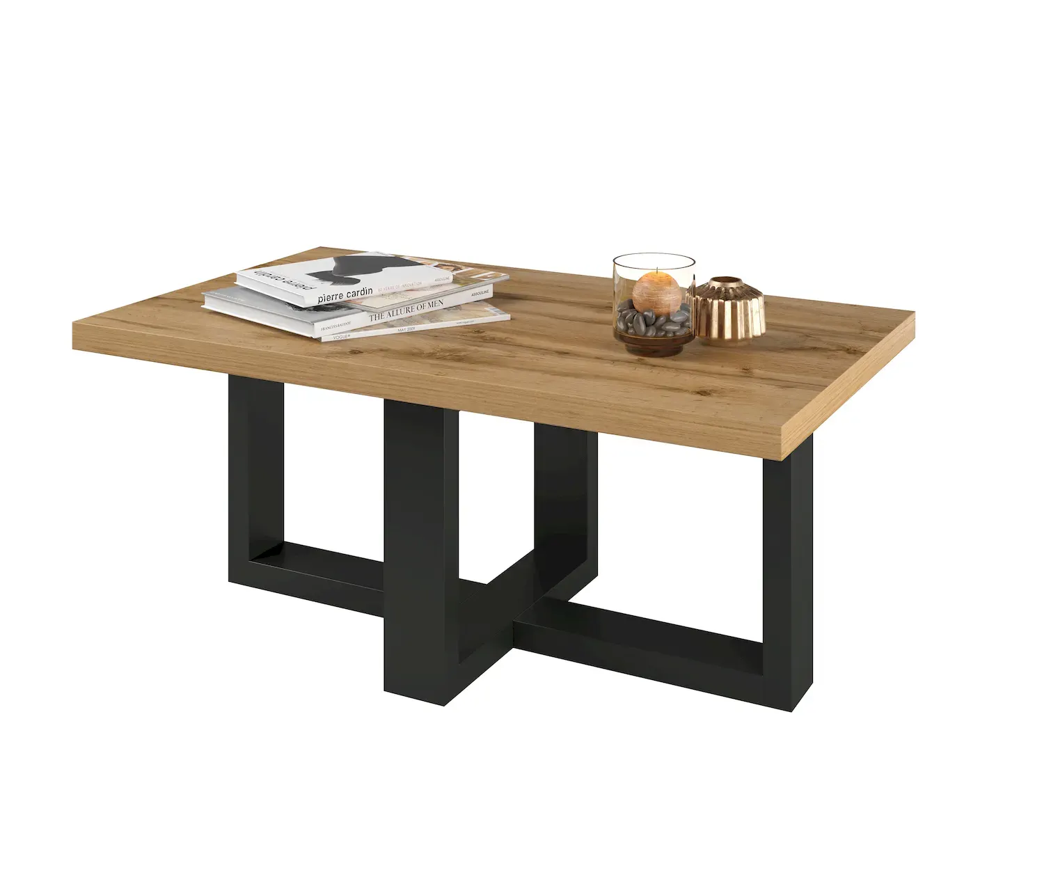 Stolik kawowy prostokątny EKO 99 dąb wotan czarny