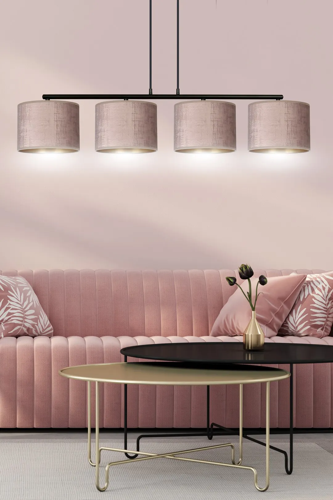 Lampa wisząca HILDE 4 czarny różowy — zdjęcie 8