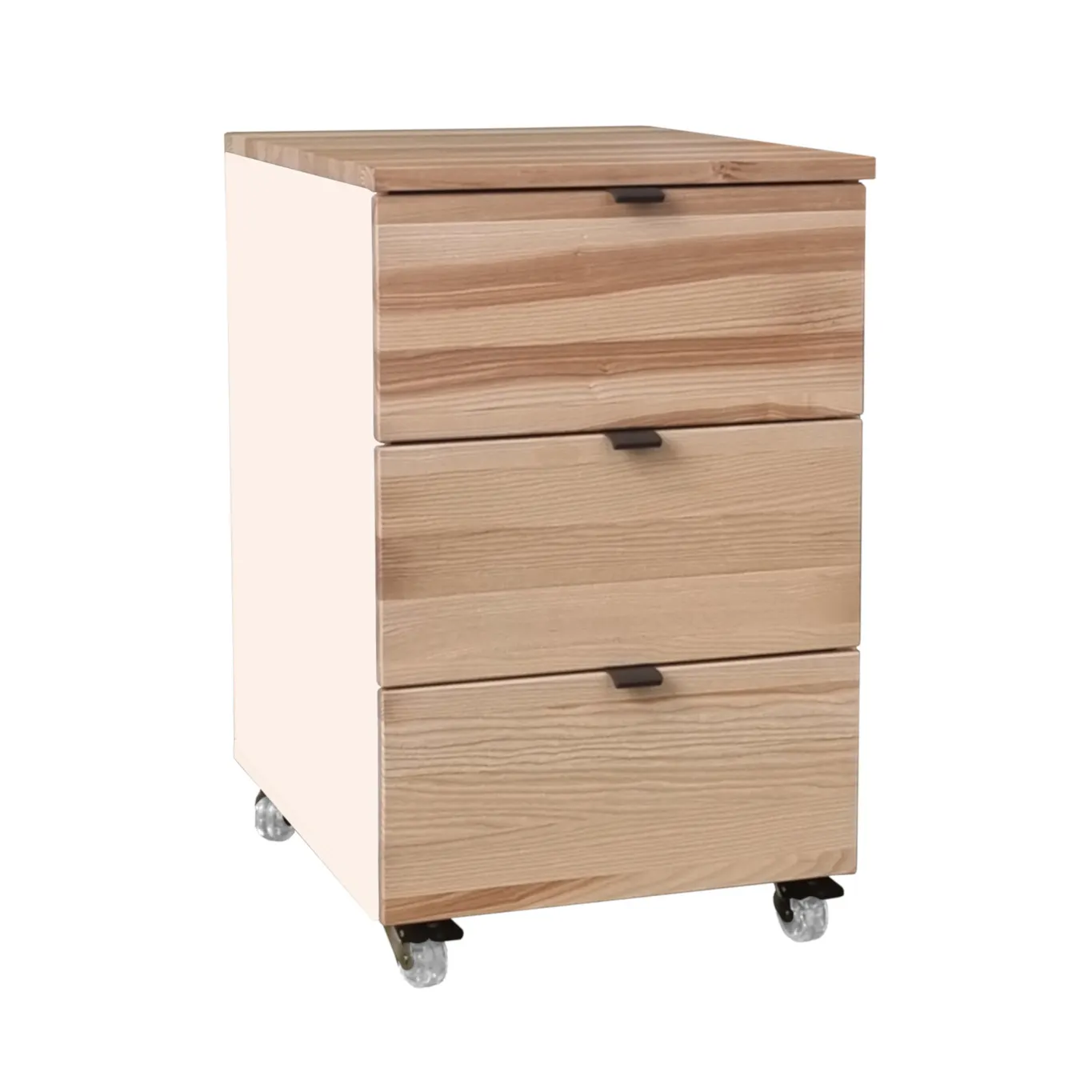 Kontenerek pod biurko z szufladami LUKA na kółkach 41x50 kremowy/naturalny jesion Szuflada, Meble, Szafka, Skrzynka pocztowa