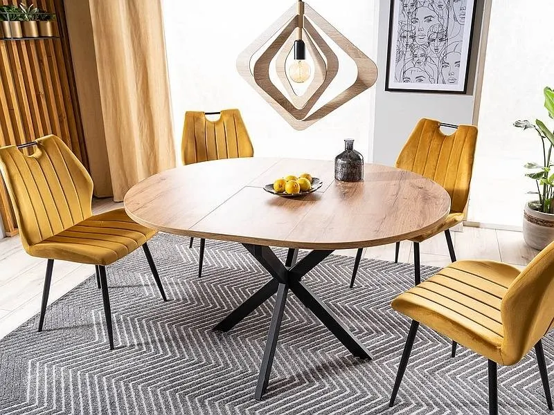 Krzesło tapicerowane ARCO VELVET Bluvel 68 curry czarny stelaż - ARCOVCCU