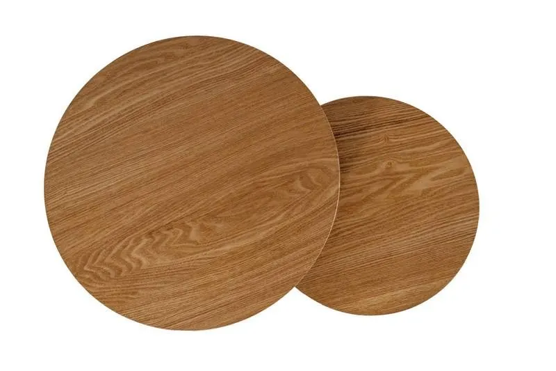 Stoliki kawowe AMARO 2-set efekt dębu/czarne metalowe nogi - AMARODC