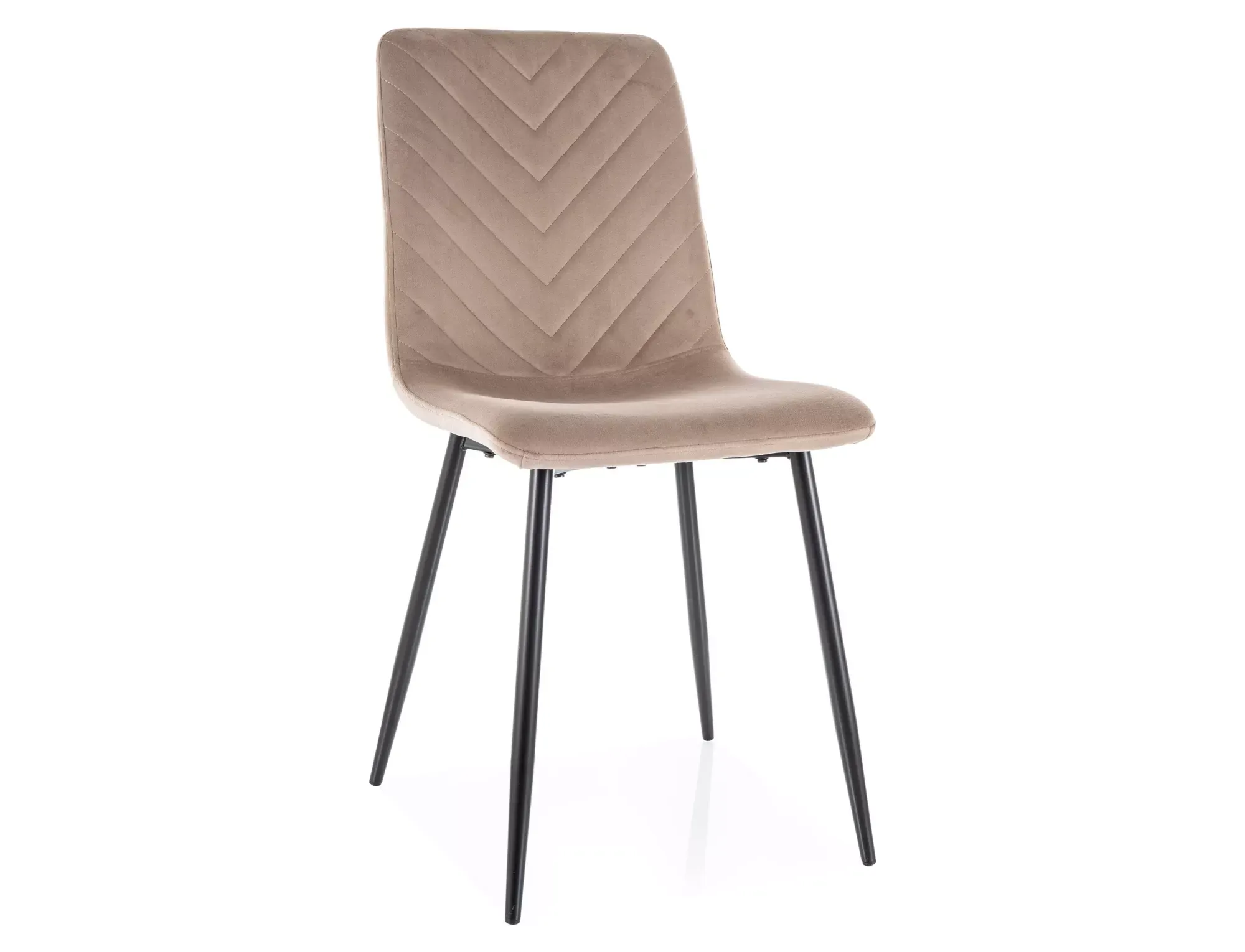 Krzesło tapicerowane DAREN VELVET ciemnobeżowe/czarne nogi