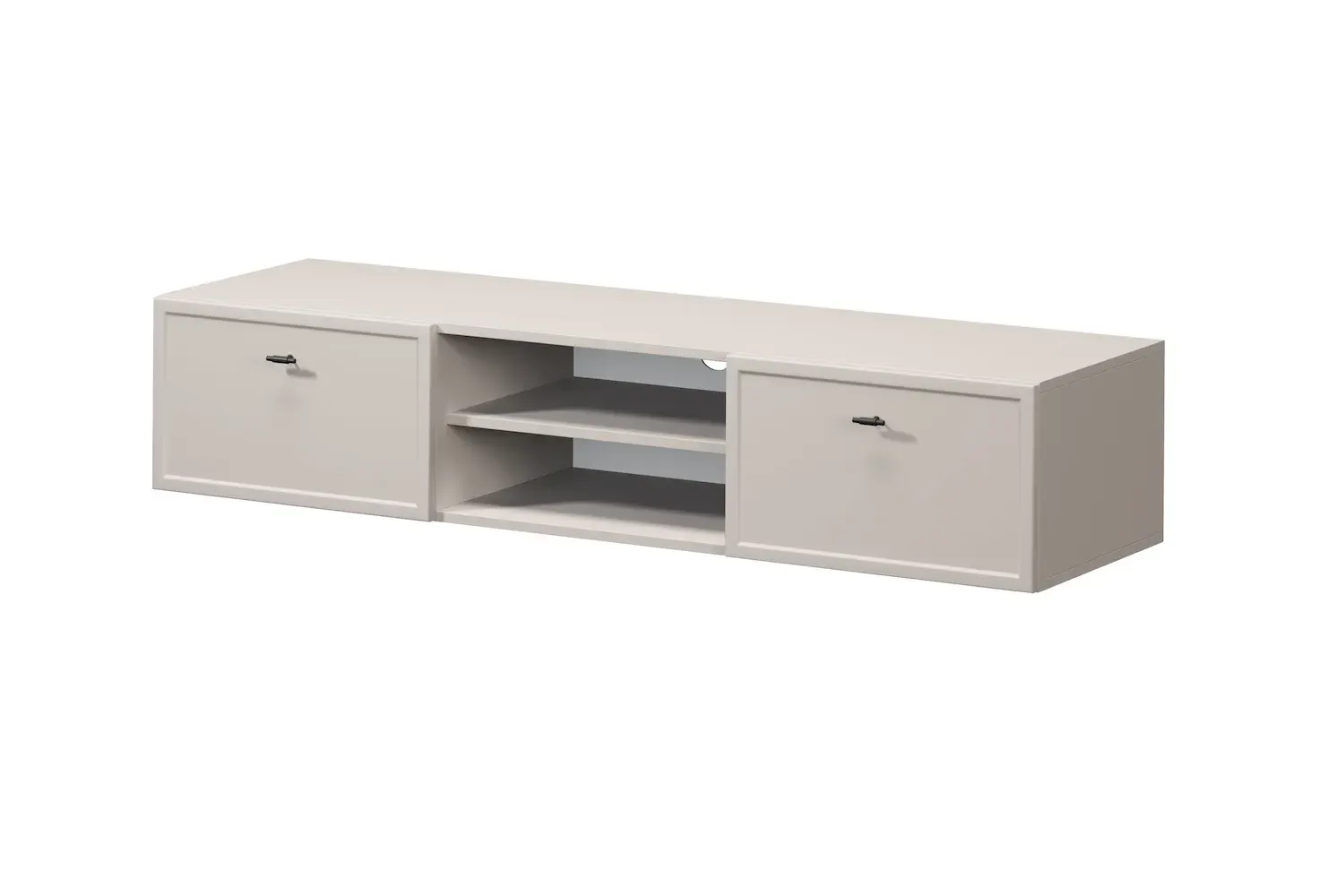 Szafka RTV wisząca z 2 szufladami LORINI 150 - cashmere uchwyt T-bar czarny Szafka RTV wisząca z 2 szufladami LORINI 150 - cashmere uchwyt T-bar czarny