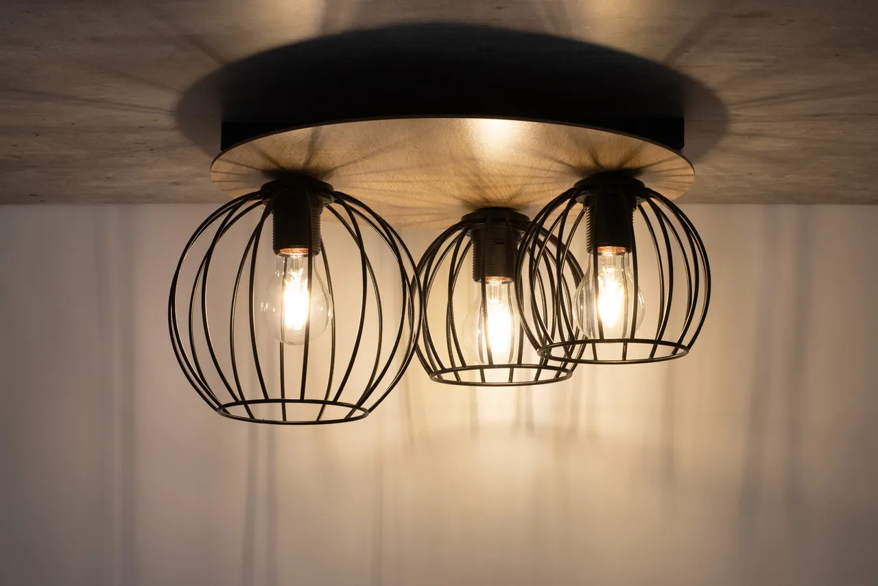 Lampa sufitowa/plafon CYBER 3 okrągły brązowo-czarny - SI_32356