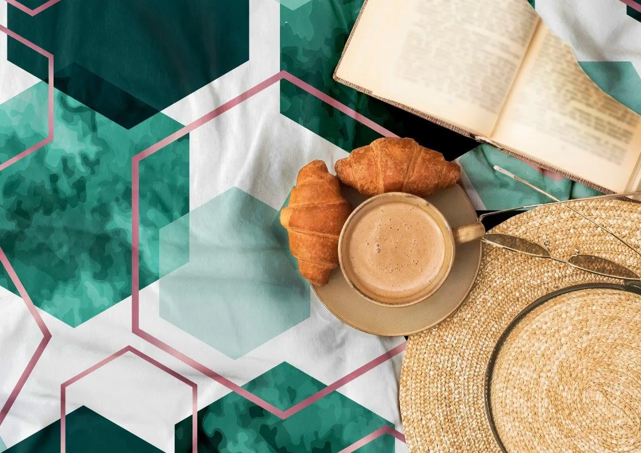 Pościel komplet MILAGRO VERDE 009 satyna bawełniana 160X200+2x70X80 zielona biała - FARO_29961