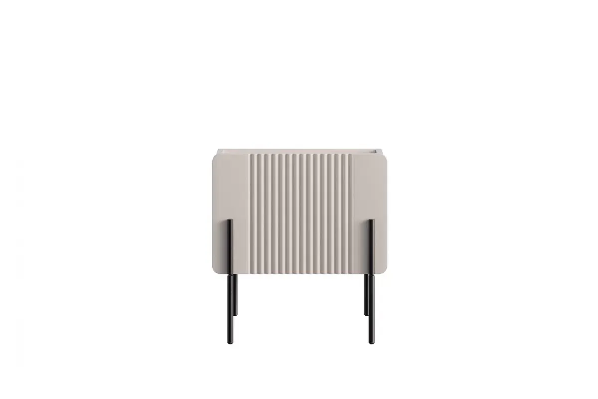 MALMI Szafka nocna 45 1SZ - cashmere / crema bianca / czarne nogi - B_162297