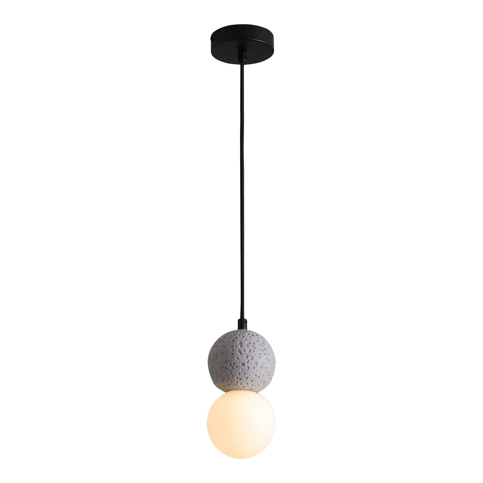 Lampa wisząca LEEDS w kształcie kuli - szara - 6406260