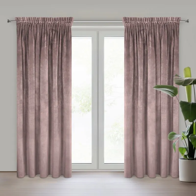 ZASŁONA GOTOWA VILLA NA TAŚMIE 140 X 270 CM PUDROWY RÓŻ