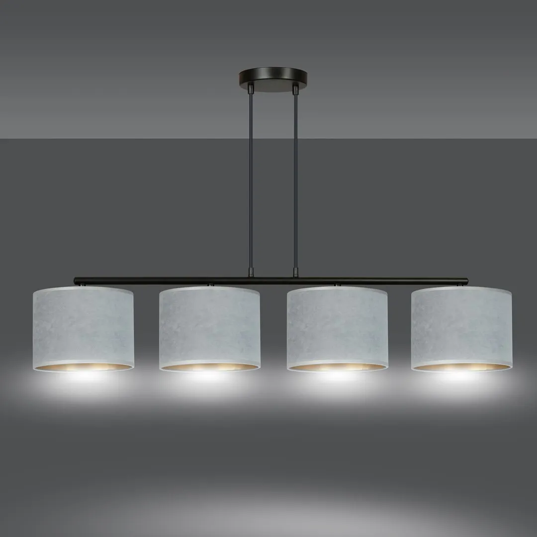 Lampa wisząca HILDE 4 czarny szary — zdjęcie 4