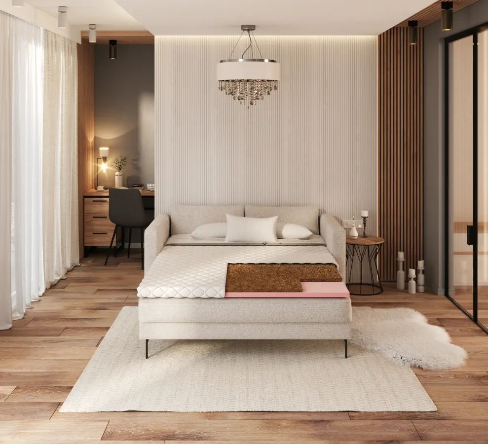 Nakładka na materac VISCO KOKOS zróżnicowana twardość 80x200x6cm — zdjęcie 4