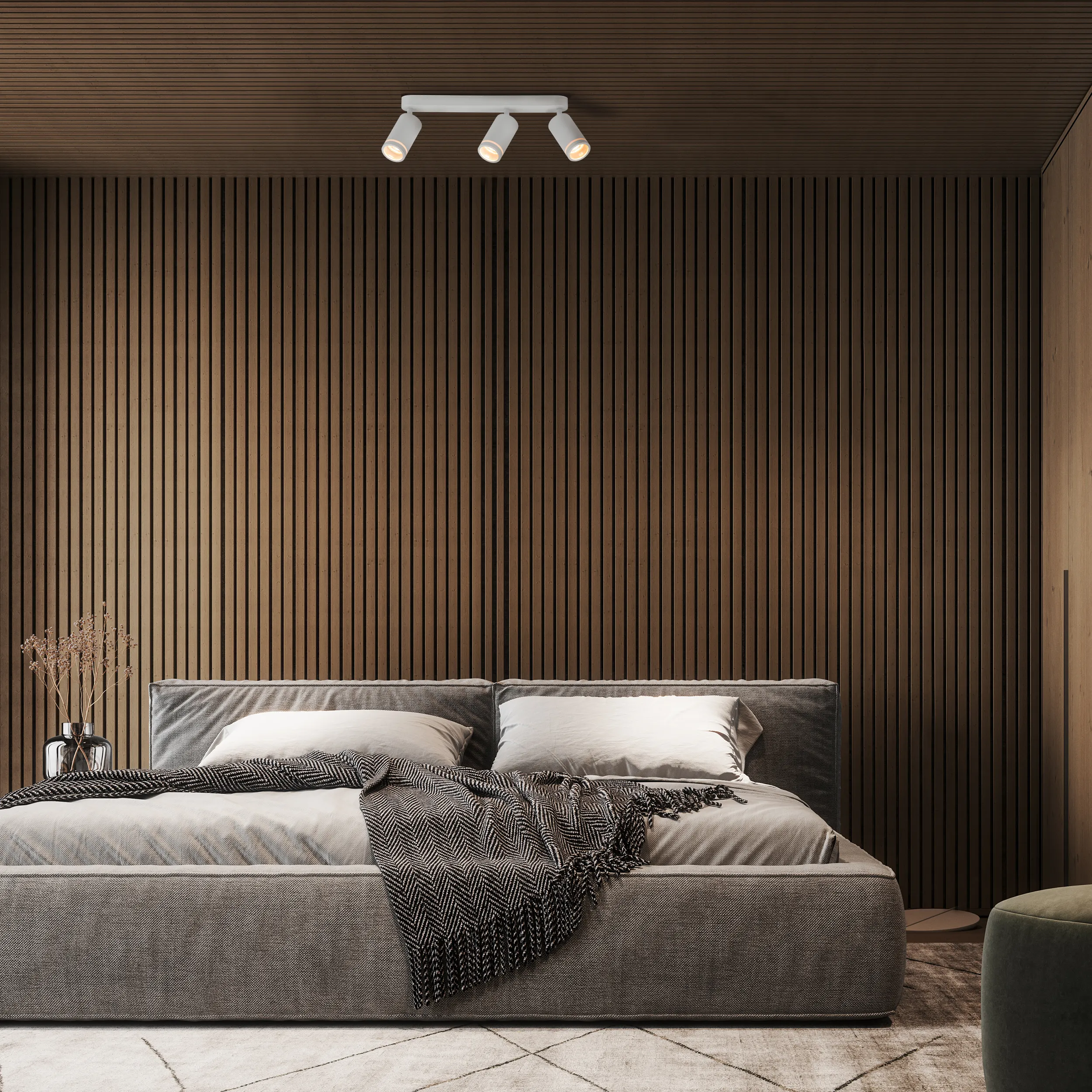 Lampa sufitowa JET biała na metalowej listwie niesymetryczna regulowana potrójna 55x15x5cm - TK_6915