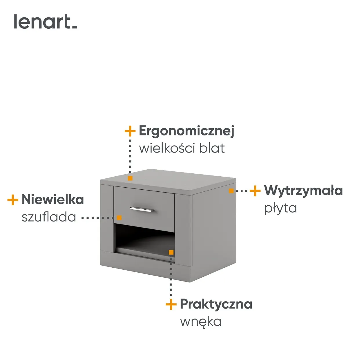 Szafka nocna Idea 07 szara - ID7S