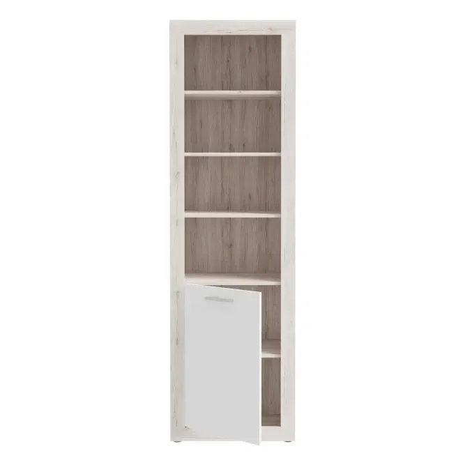 Regał z szafką BACCIO 58 cm dąb piaskowy biały