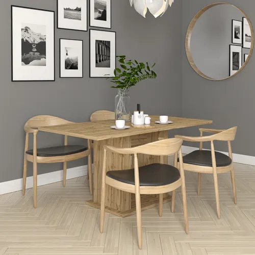 Stół na podstawie LOWA 80x120 dąb wotan - INT_5002229