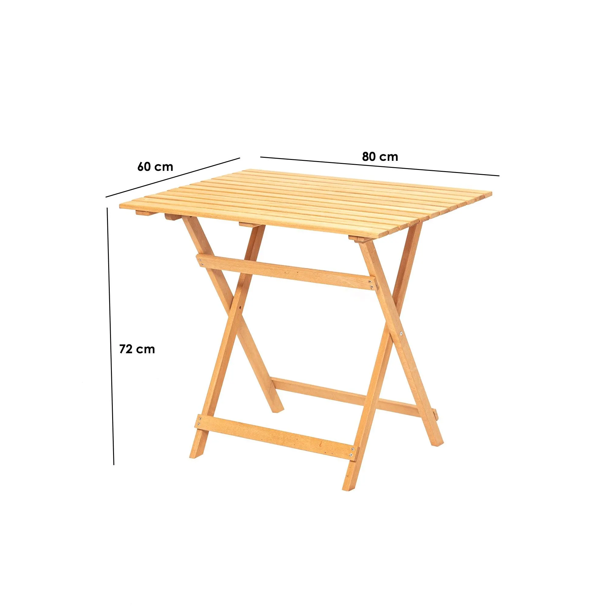 Stół ogrodowy drewniany MY022 składany 80x60 naturalny - ASI_644MYD1122